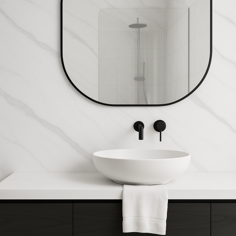 SenseHome® - Gestrepen Wit - Marmer Wandpaneel 280 cm