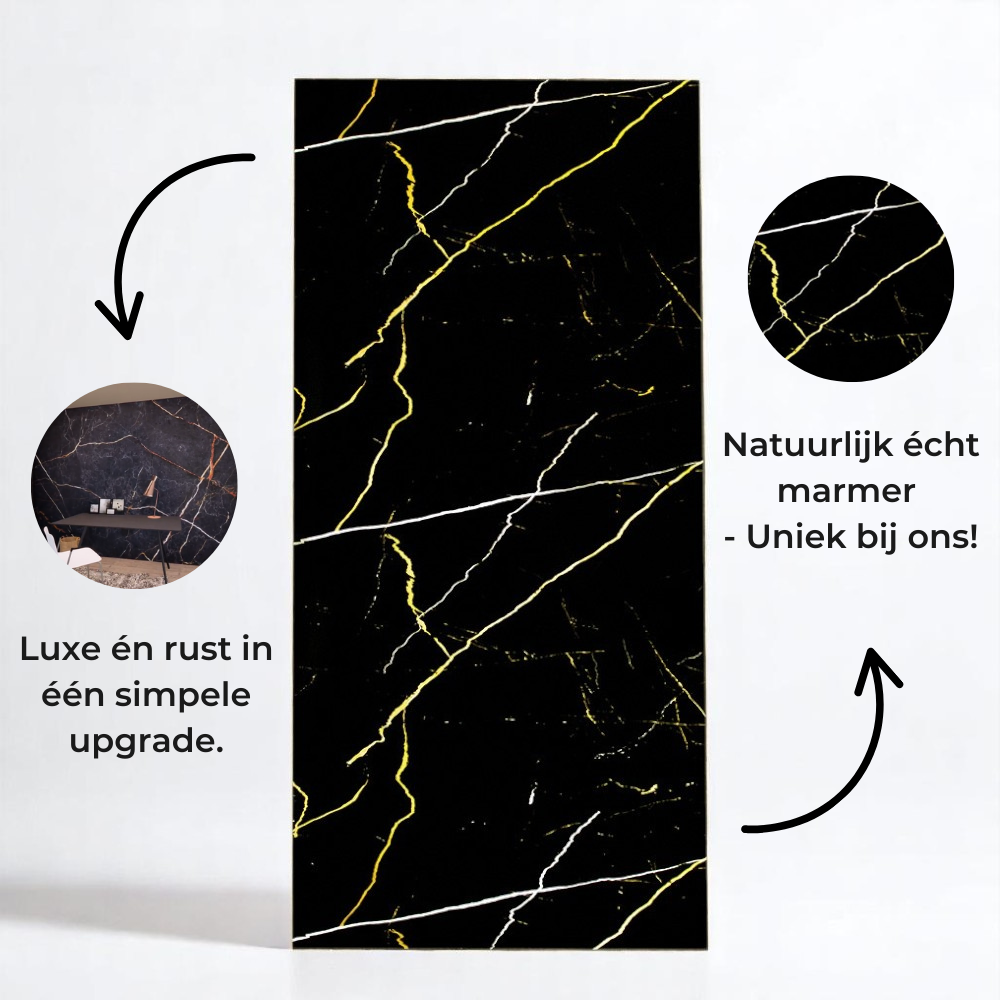 SenseHome® - Zwart - Marmer Wandpaneel 280 cm