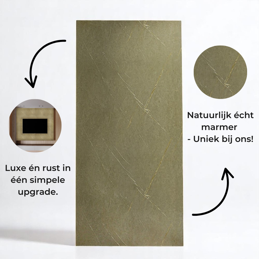 SenseHome® - Olijfgroen - Marmer Wandpaneel 280 cm