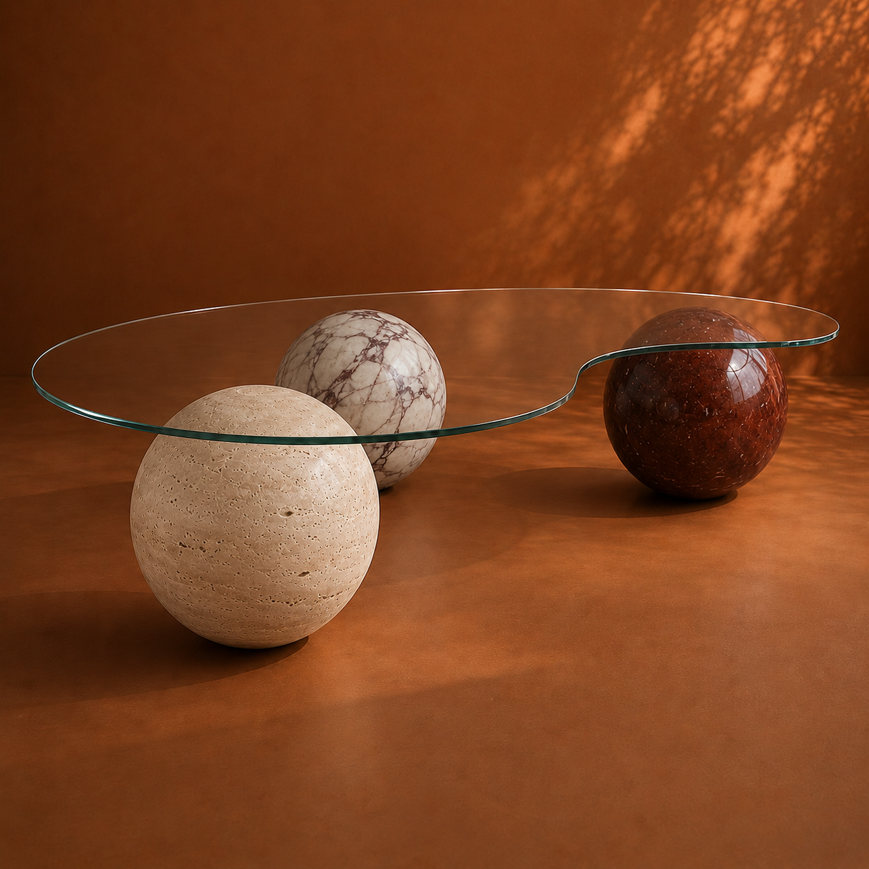 SFERA Travertin Glass Salontafel