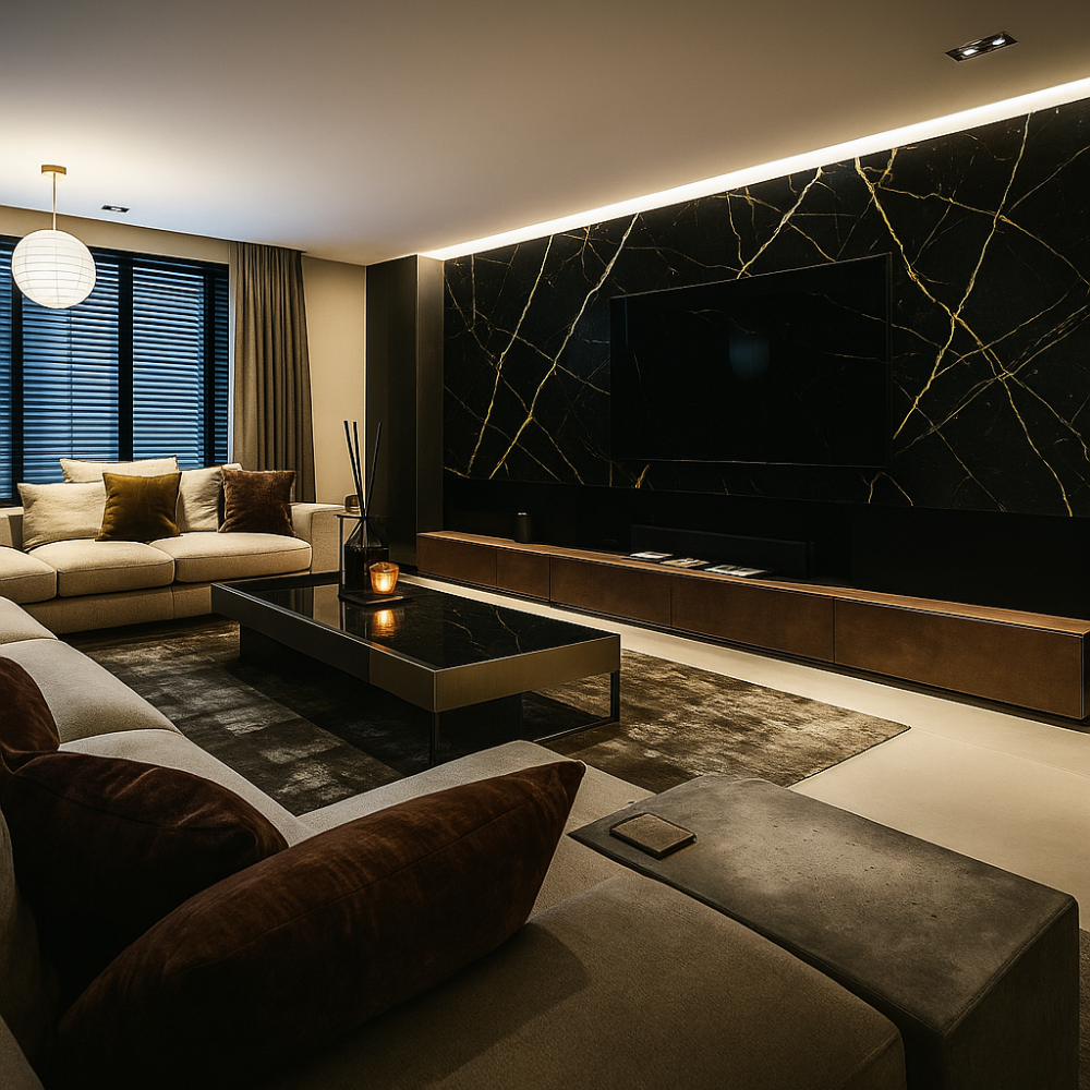 SenseHome® - Zwart - Marmer Wandpaneel 280 cm