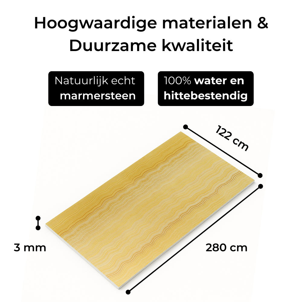 SenseHome® - Geel - Marmer Wandpaneel 280 cm