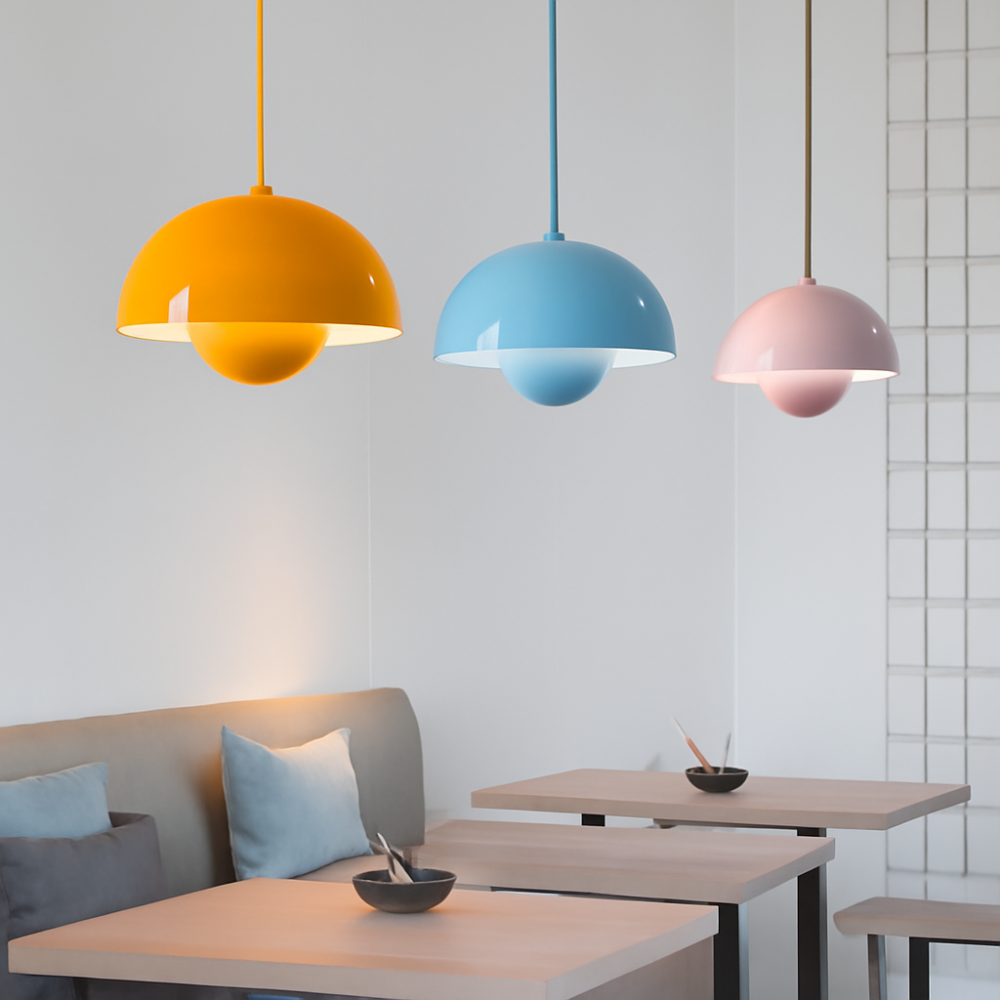 Halfrond gekleurde kroonluchter Lamp