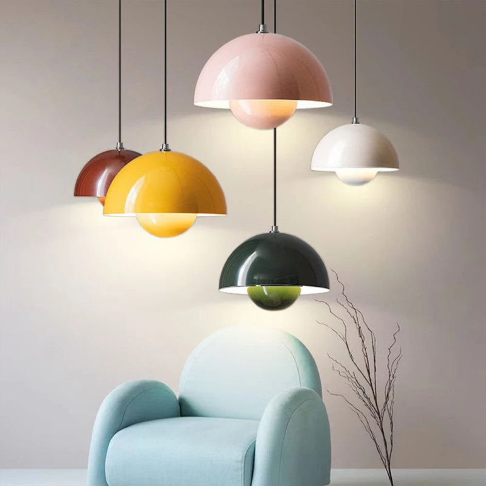 Halfrond gekleurde kroonluchter Lamp