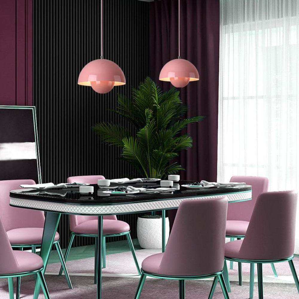 Halfrond gekleurde kroonluchter Lamp