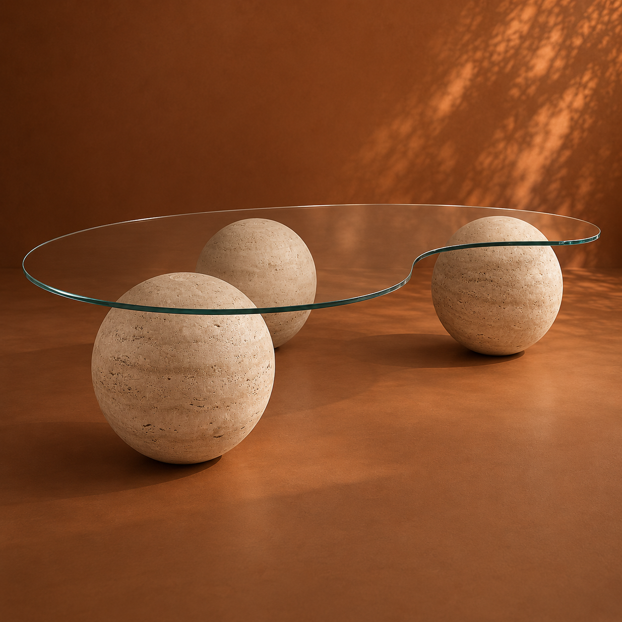 SFERA Travertin Glass Salontafel