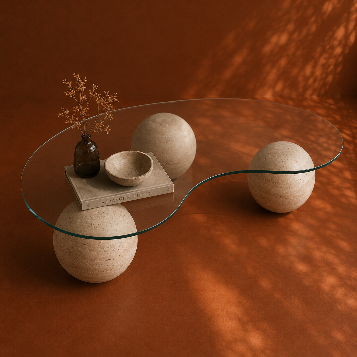 SFERA Travertin Glass Salontafel