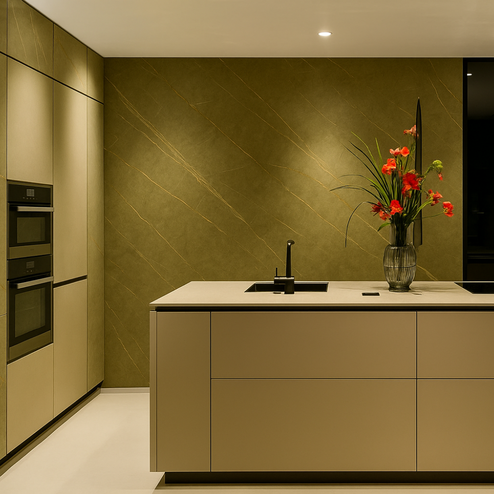 SenseHome® - Olijfgroen - Marmer Wandpaneel 280 cm
