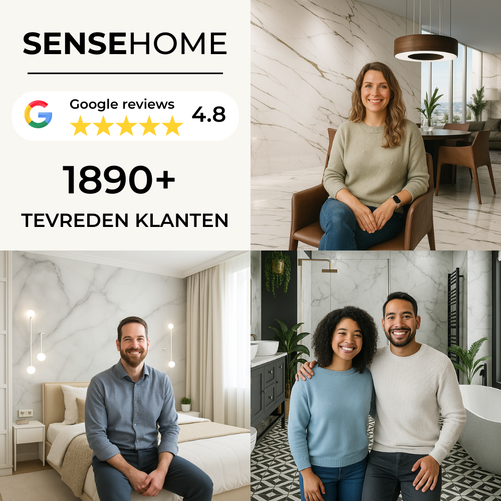 SenseHome® - Gebroken Wit - Marmer Wandpaneel 280 cm