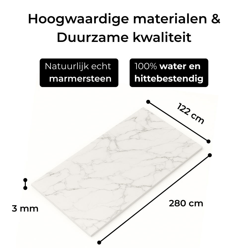 SenseHome® - Gebroken Wit - Marmer Wandpaneel 280 cm